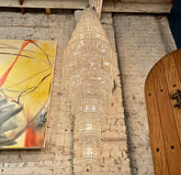 Schonbek 12 Tier Torpedo Shaped Crystal Chandelier, Tall, Vintage, sku: 032838